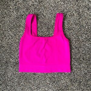 Square Neck Hot Pink Sports Bra Size Medium- all in motion